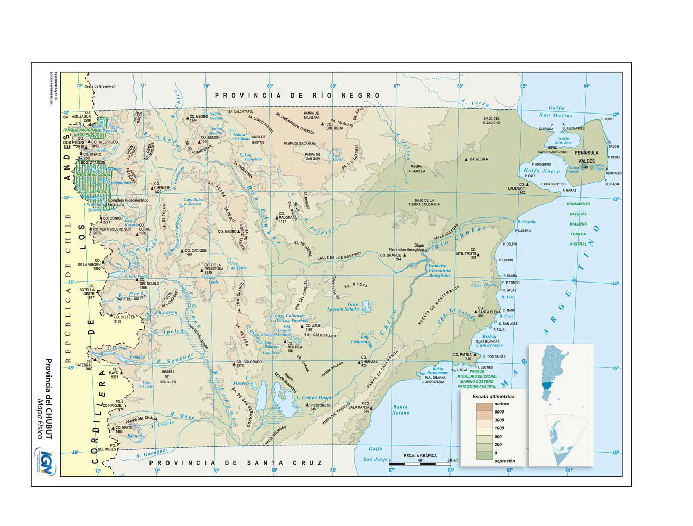 Mapas de la Provincia del Chubut