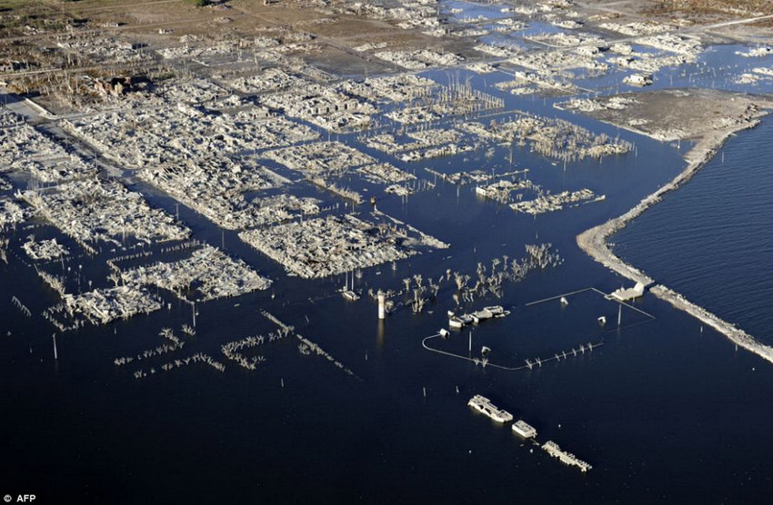 Vista aérea de la inundación