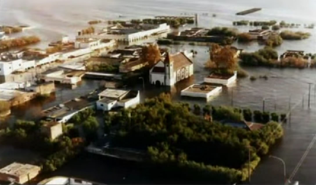 Vista aérea de la inundación